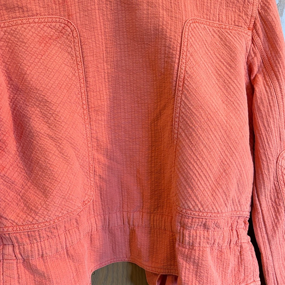 Anthropologie Woman’s Coral Colored Joyce Textured Moto Jacket Small - Picture 11 of 11
